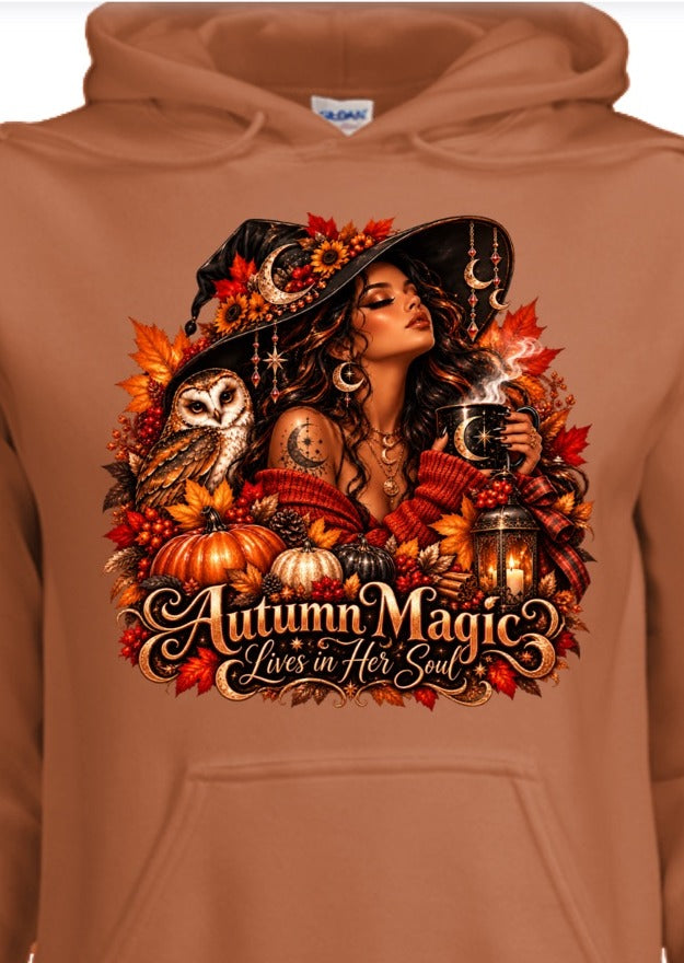 Autumn Magic Lives in Her Hoodie in Texas Orange